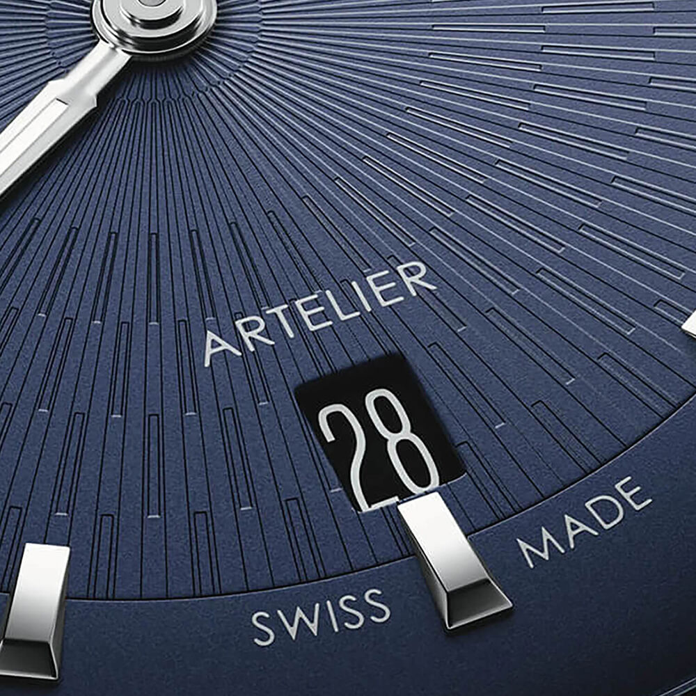 Oris Artelier Date 38mm Blue Dial Black Leather Strap Watch