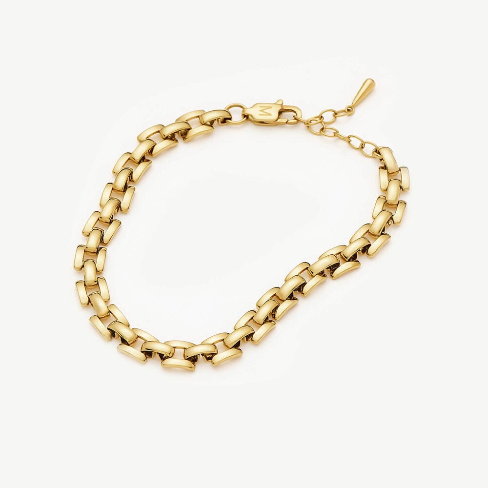 Missoma 18ct Gold Plated Steel Timepiece Link Chain Bracelet