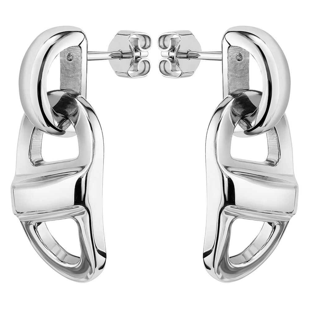 Boss Ladies Chain Stainless Steel Drop Earrings