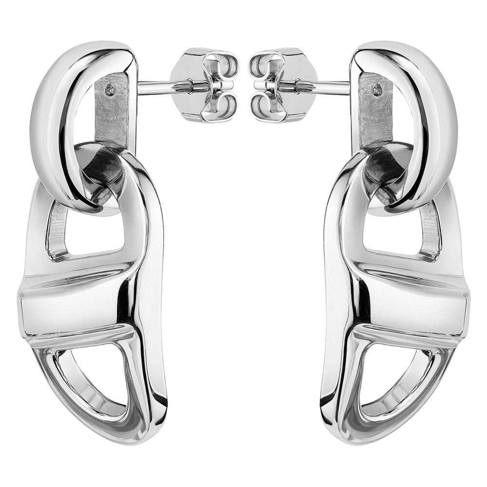BOSS Ladies Chain Stainless Steel Drop Earrings image number 0