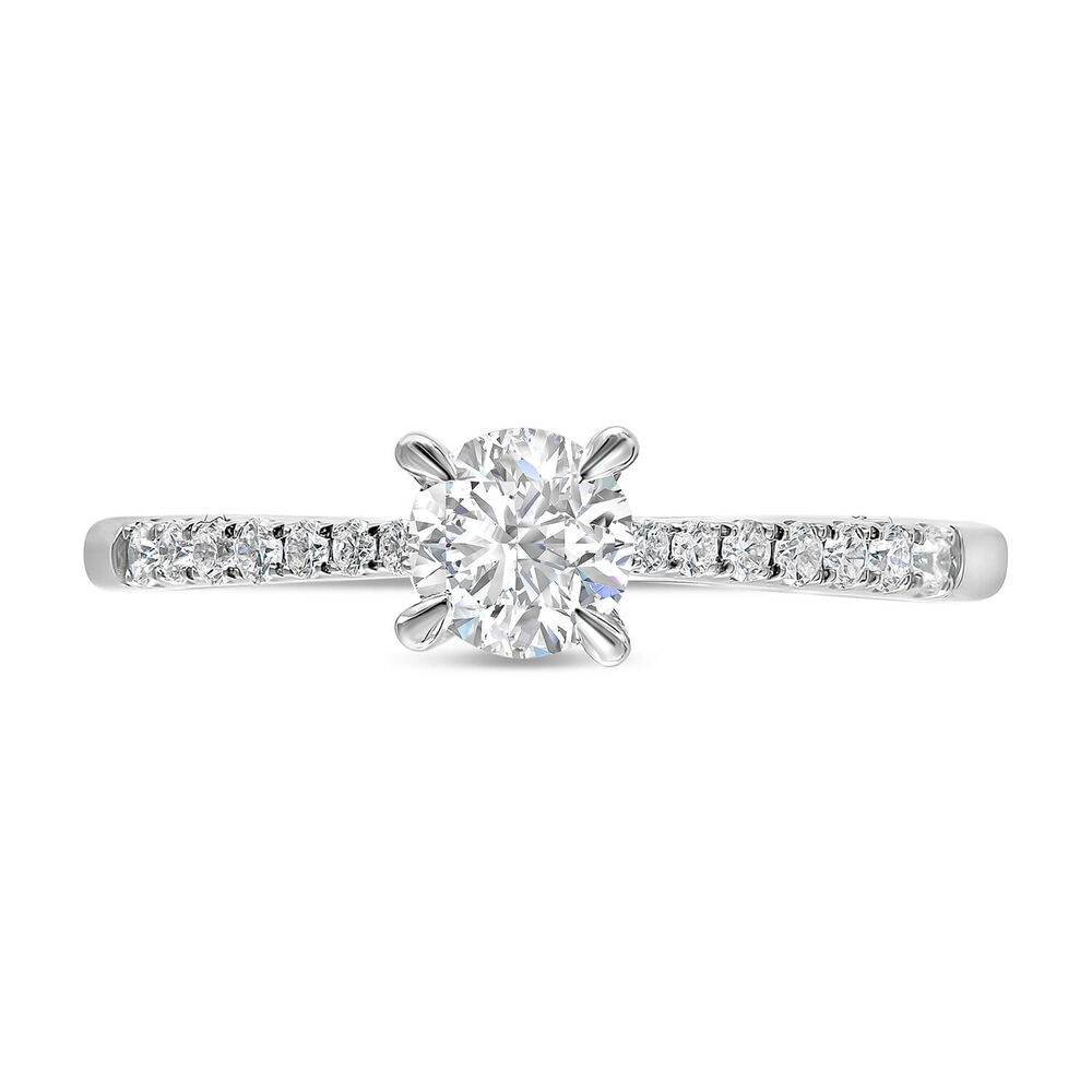 Platinum 0.54ct Amia Diamond Solitaire & Shoulders Ring image number 3