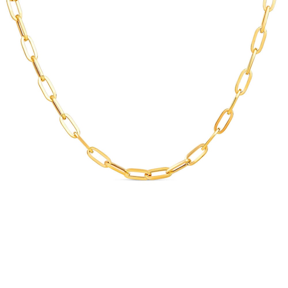 9ct Yellow Gold Paperlink Diamond Cut 20 inch Chain Necklet image number 0