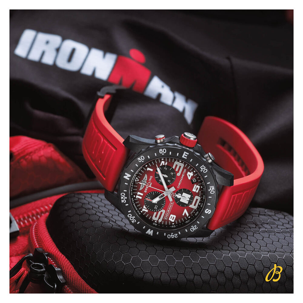 Breitling Endurance Pro Ironman 44mm Red Breitlite Rubber Strap Watch image number 4