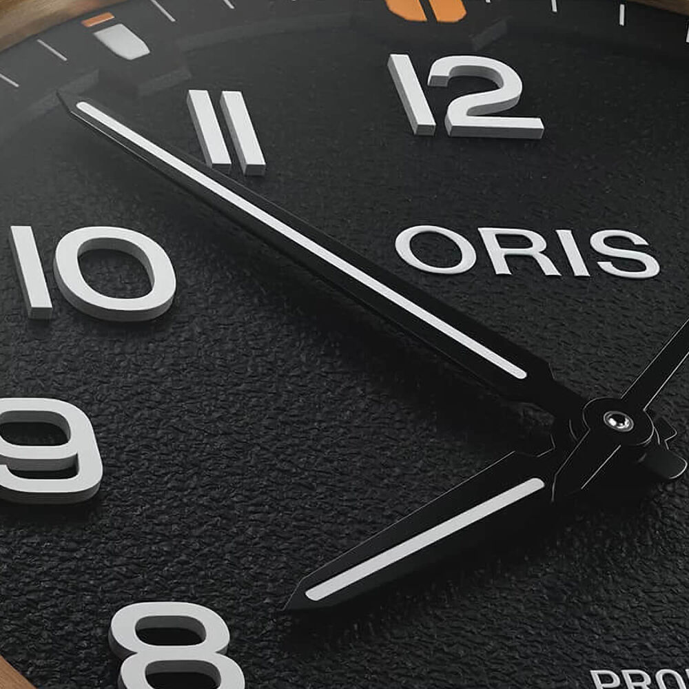 Oris Propilot Bronze 41mm Black Dial Dark Green Leather Strap Watch