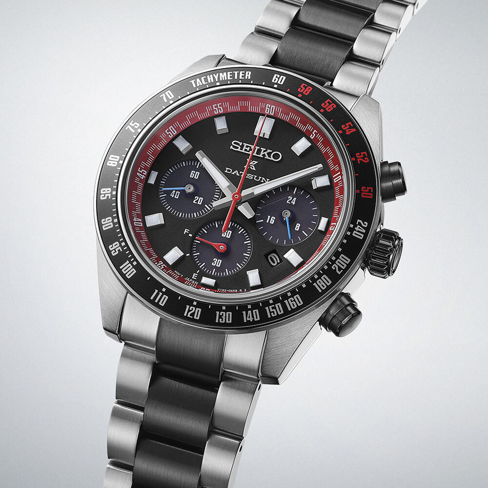 Seiko Prospex Solar Speedtimer x DATSUN Fairlady Z Limited Edition 41.4mm Dial Bracelet Watch image number 3