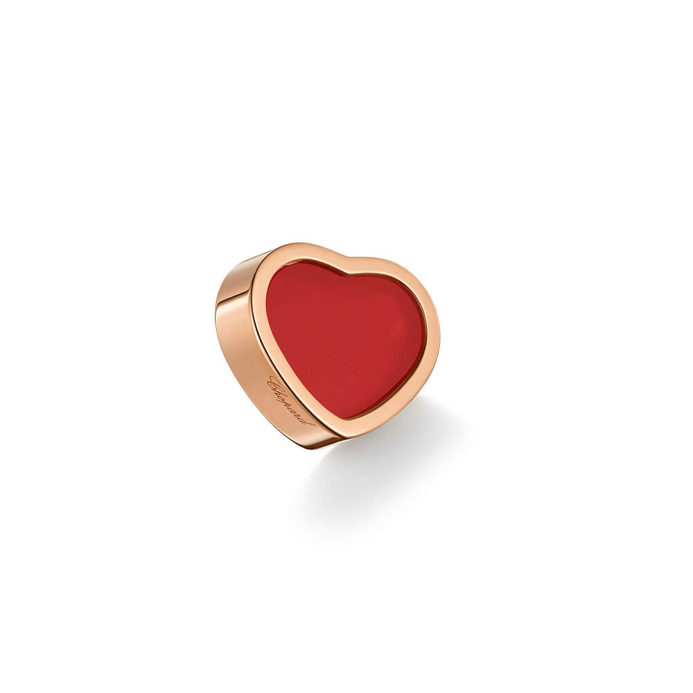 Chopard My Happy Hearts Red Carnelian Rose Gold Single Stud Earring image number 2