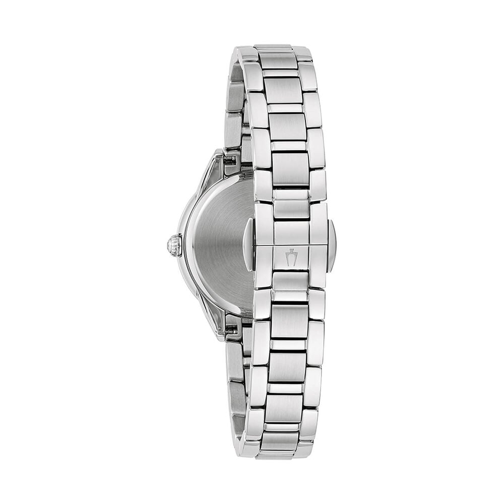 Bulova Sutton 28mm Mother of Pearl Dial Diamond Dots Steel Bracelet Watch image number 1