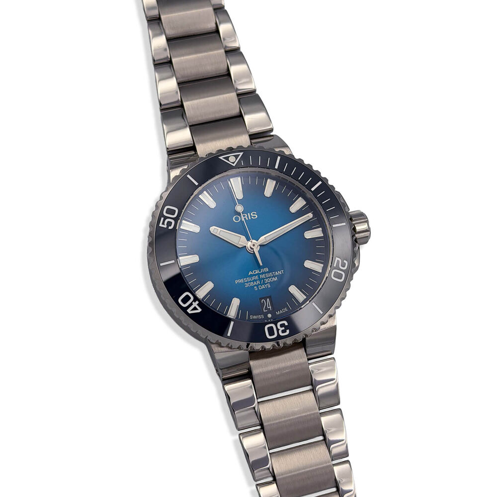 Pre-Owned Oris Aquis 43.5mm Calibre 400 Blue Dial Bezel Steel Bracelet Watch