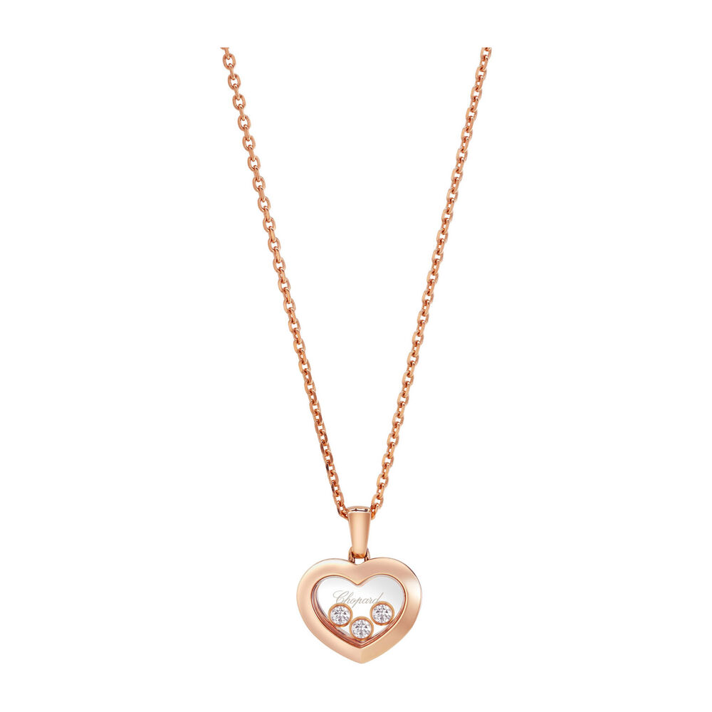 Chopard 18ct Rose Gold 0.15ct Happy Diamond Icon Pendant