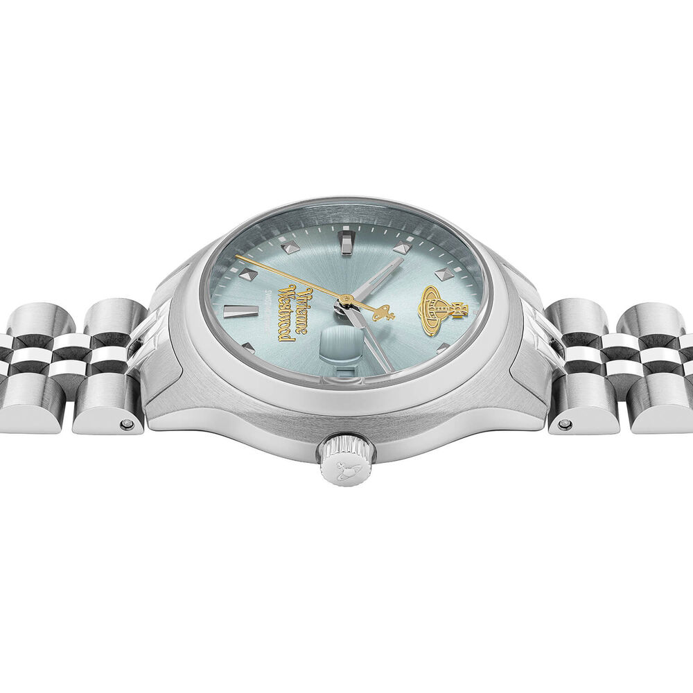 Vivienne Westwood Little Camberwell 29mm Light Blue Dial Silver Steel Bracelet Watch image number 3