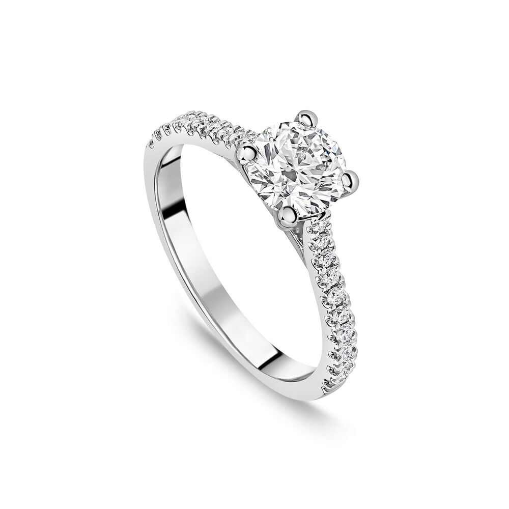 Platinum Solitaire & Shoulders Claw Set 1ct Diamond Engagement Ring | Fraser Hart