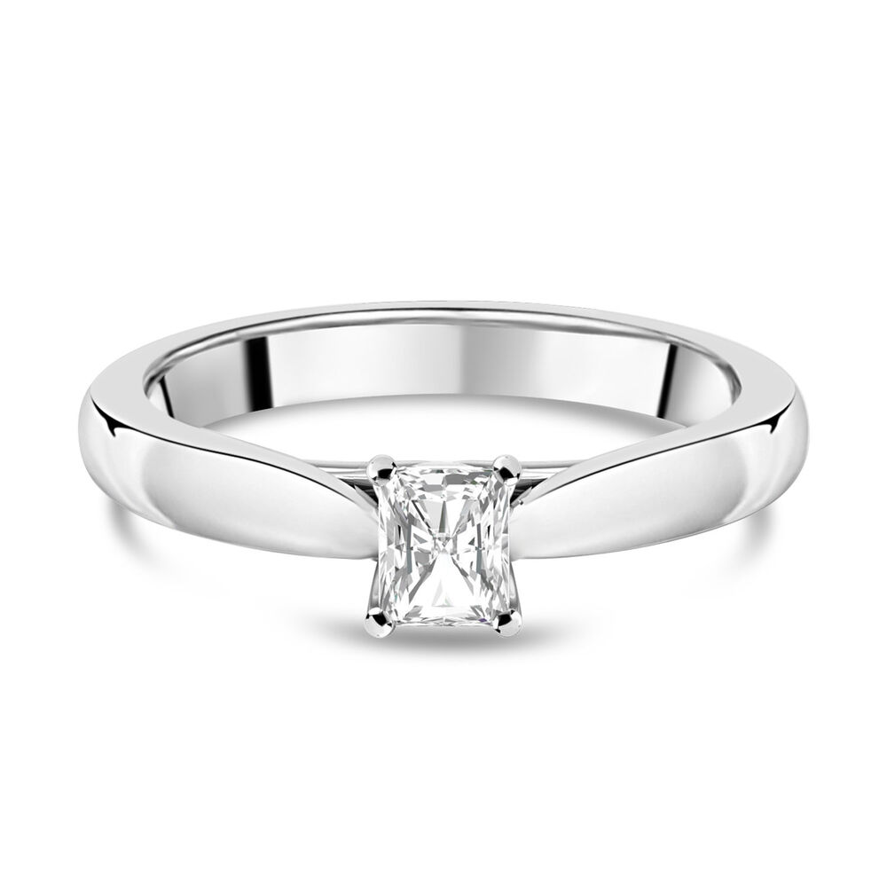 18ct White Gold 0.40ct Radiant Diamond Orchid Setting Ring
