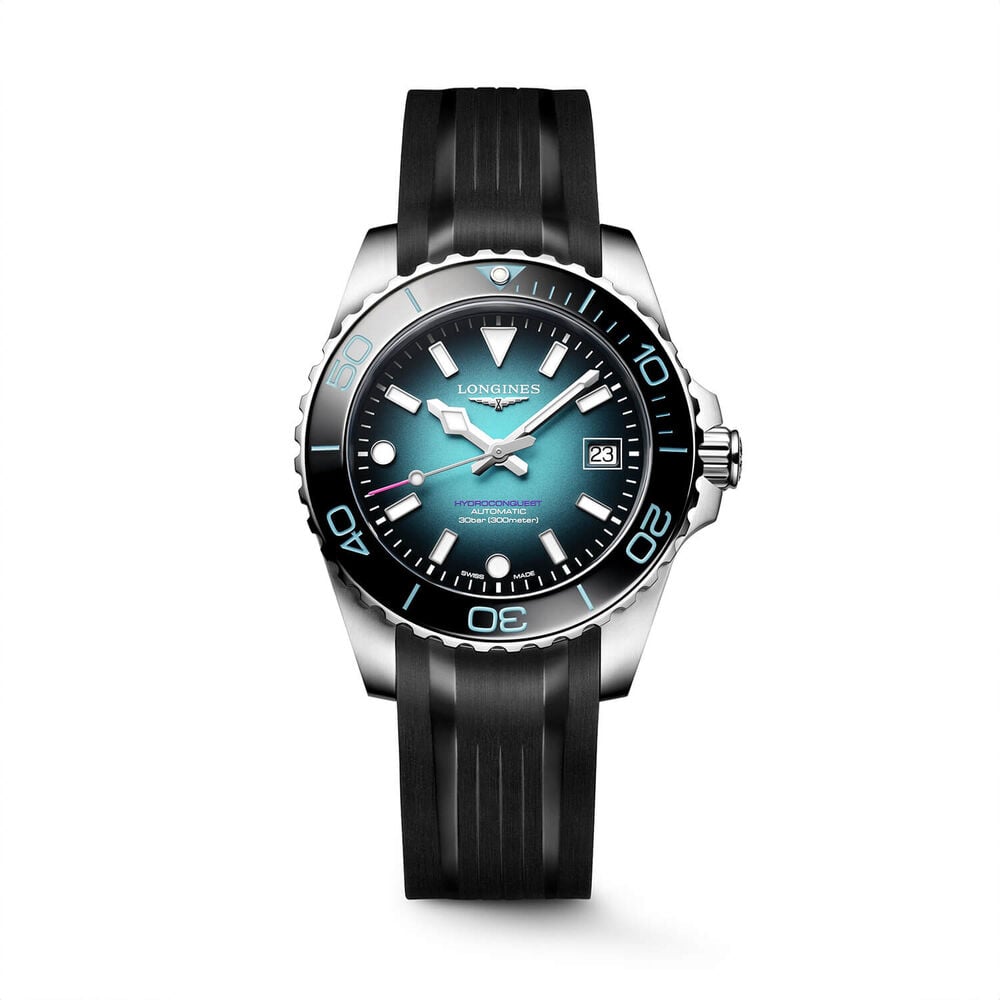 Longines Hydroconquest Commonwealth Games 2026 39mm Teal Dial Black Rubber Strap Watch