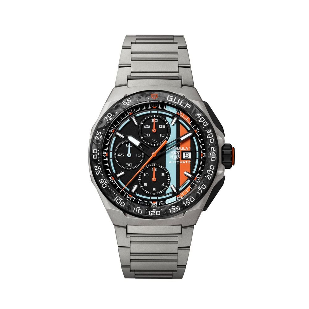 TAG Heuer Formula 1 Chronograph x Gulf 44mm Titanium Case & Bracelet Watch
