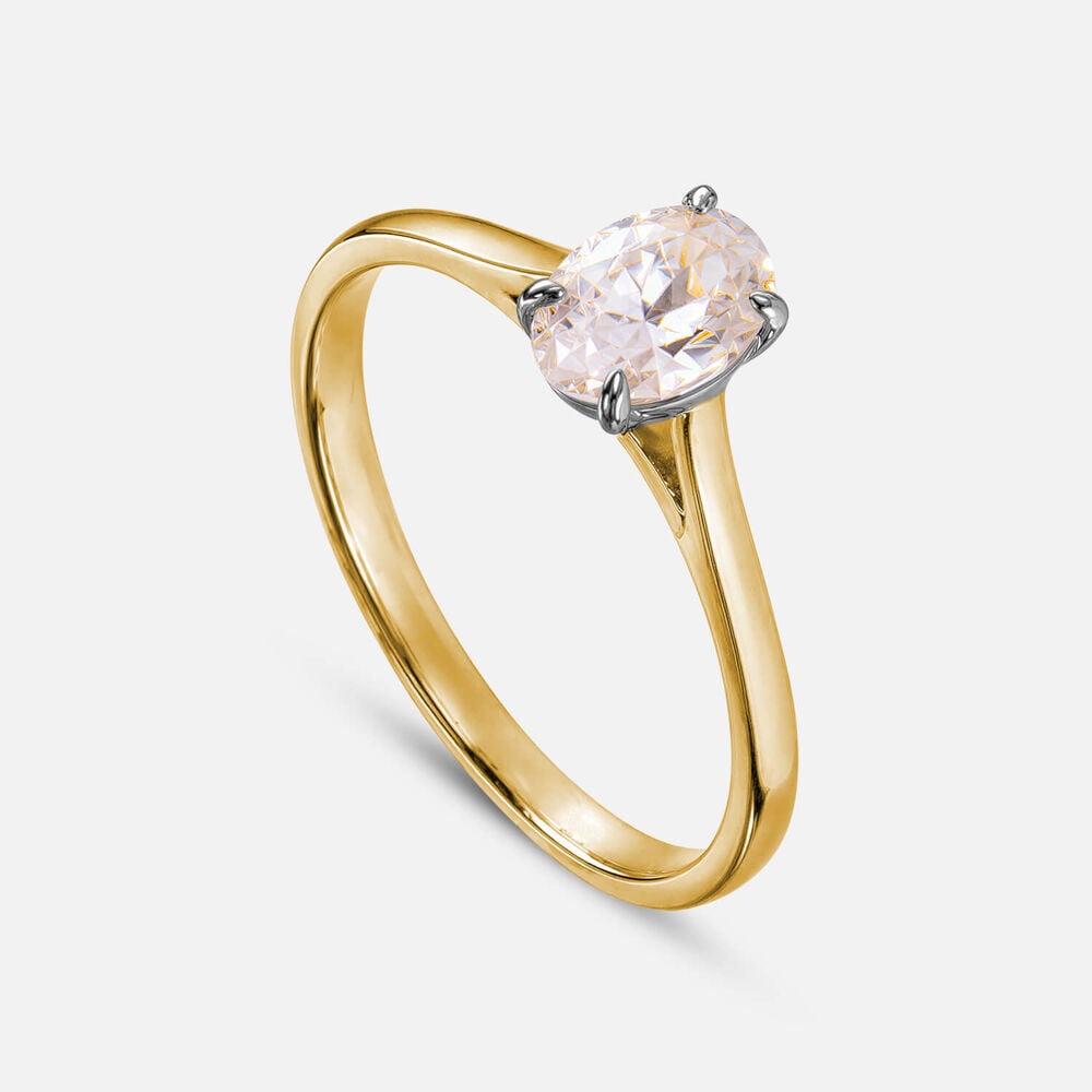 Classic 18ct Yellow Gold 0.50ct Oval Diamond Solitaire Ring
