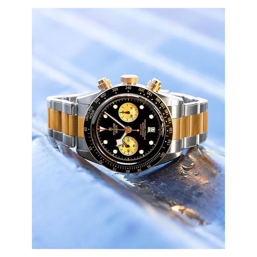 TUDOR Black Bay Chrono S&G Steel And Gold Swiss Mens Watch image number 7
