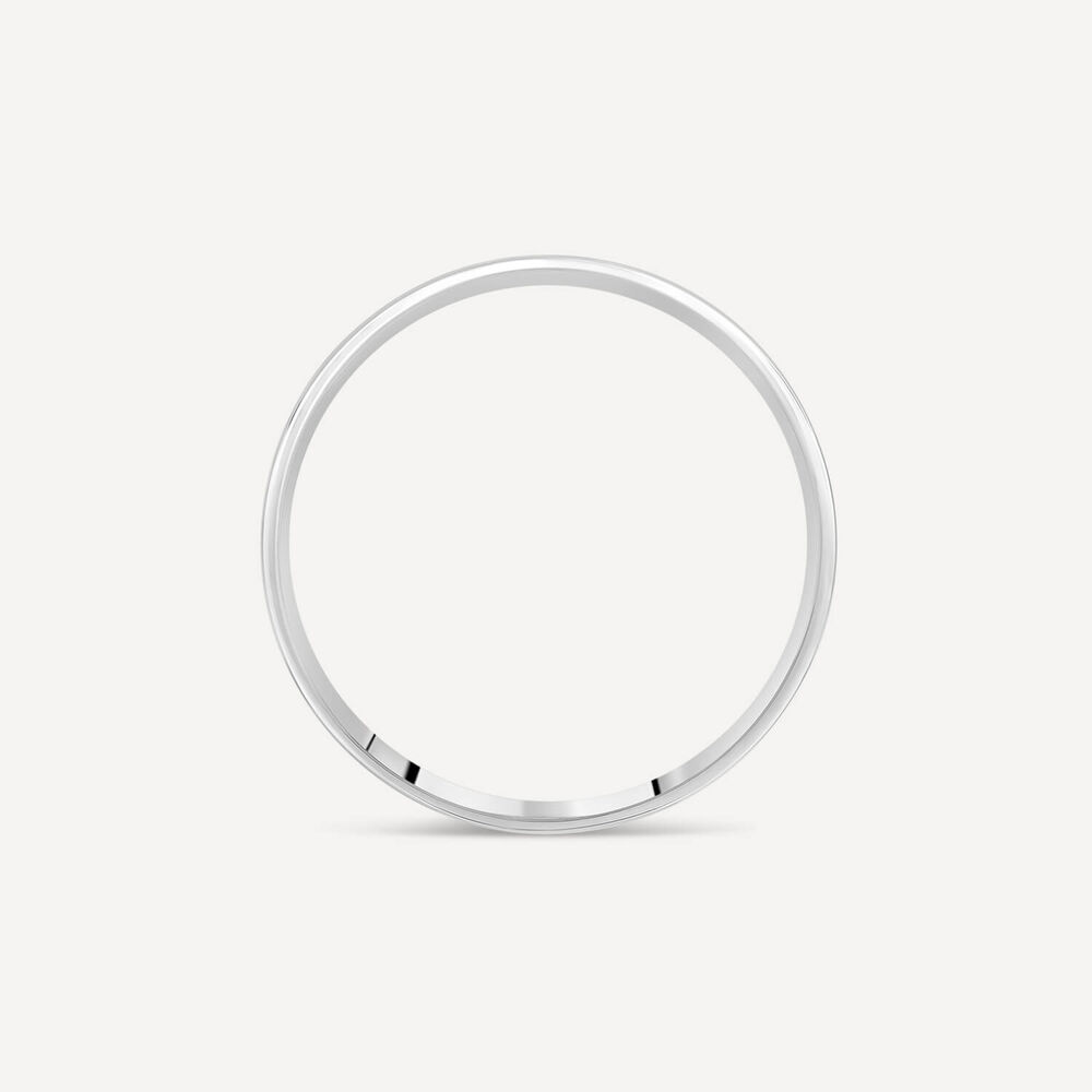 9ct White Gold 4mm Flat Court Wedding Ring image number 3