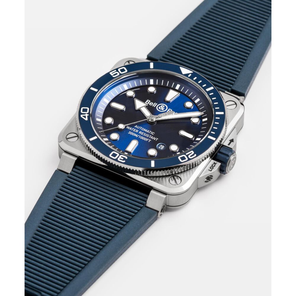 Bell & Ross BR03 Diver 42mm Blue Dial Rubber Strap Watch image number 2