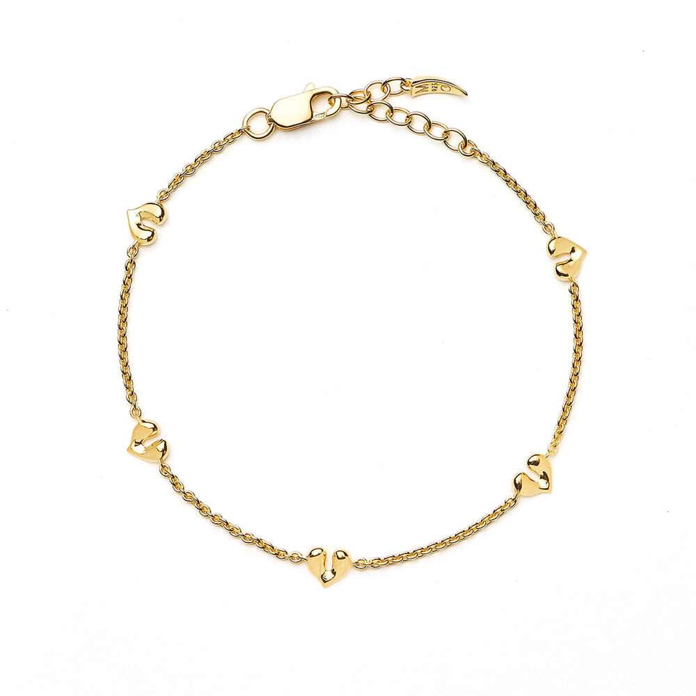 Missoma 18ct Gold Vermeil Sterling Silver Molten Heart Mini Charm Bracelet