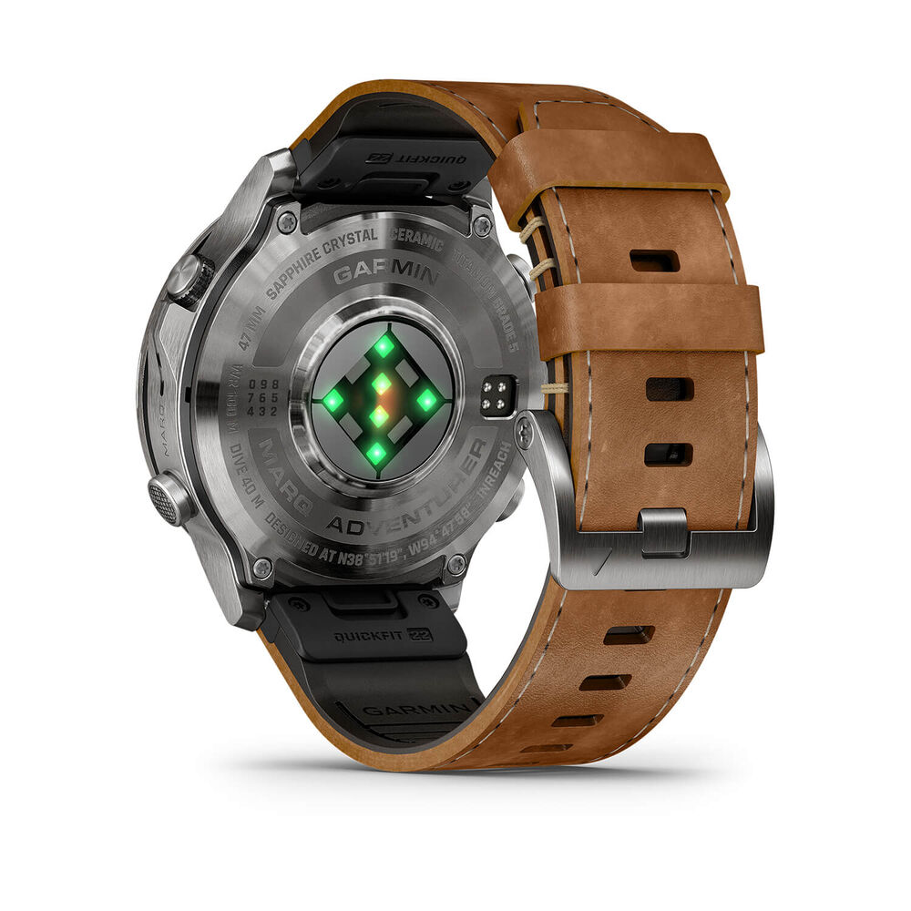 Garmin MARQ Adventurer (Gen 3) 47mm Grade 5 Titanium Case Brown Italian Leather Watch
