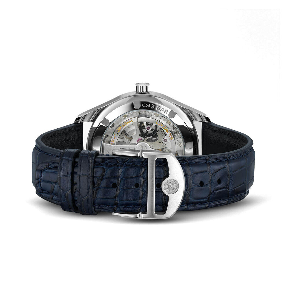 IWC Schaffhausen Portugieser Automatic 40 Silver Dial Blue Strap Watch