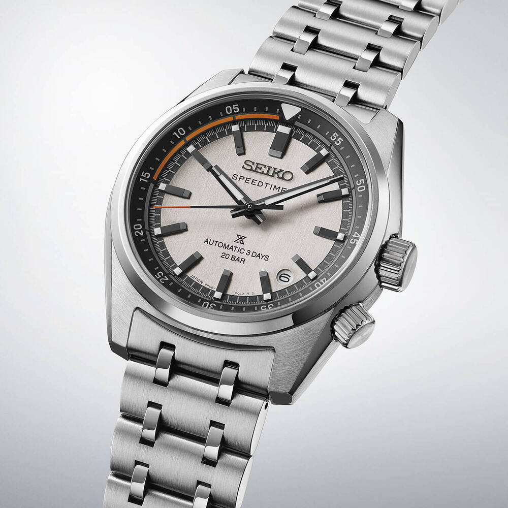 Seiko Speedtimer 6R ‘Compact Countdown’ Grey-White Contrast 39.5mm Dial Steel Bracelet Watch image number 2