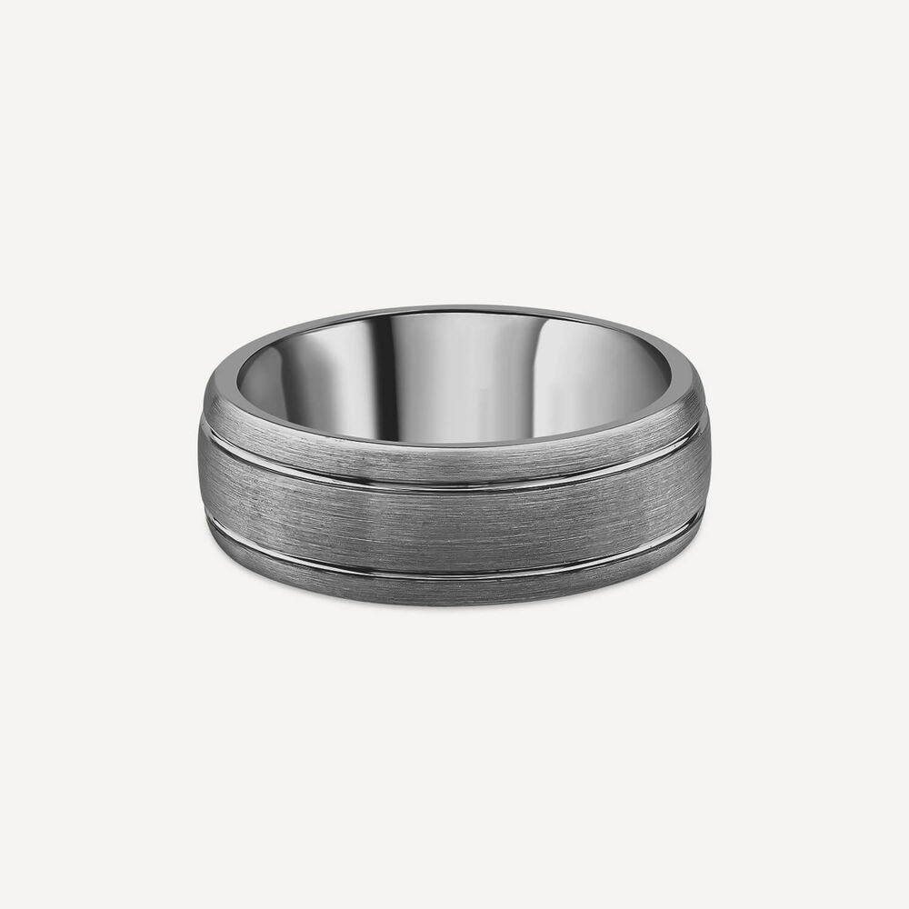 Tungsten Matte Two Line 8mm Men's Ring