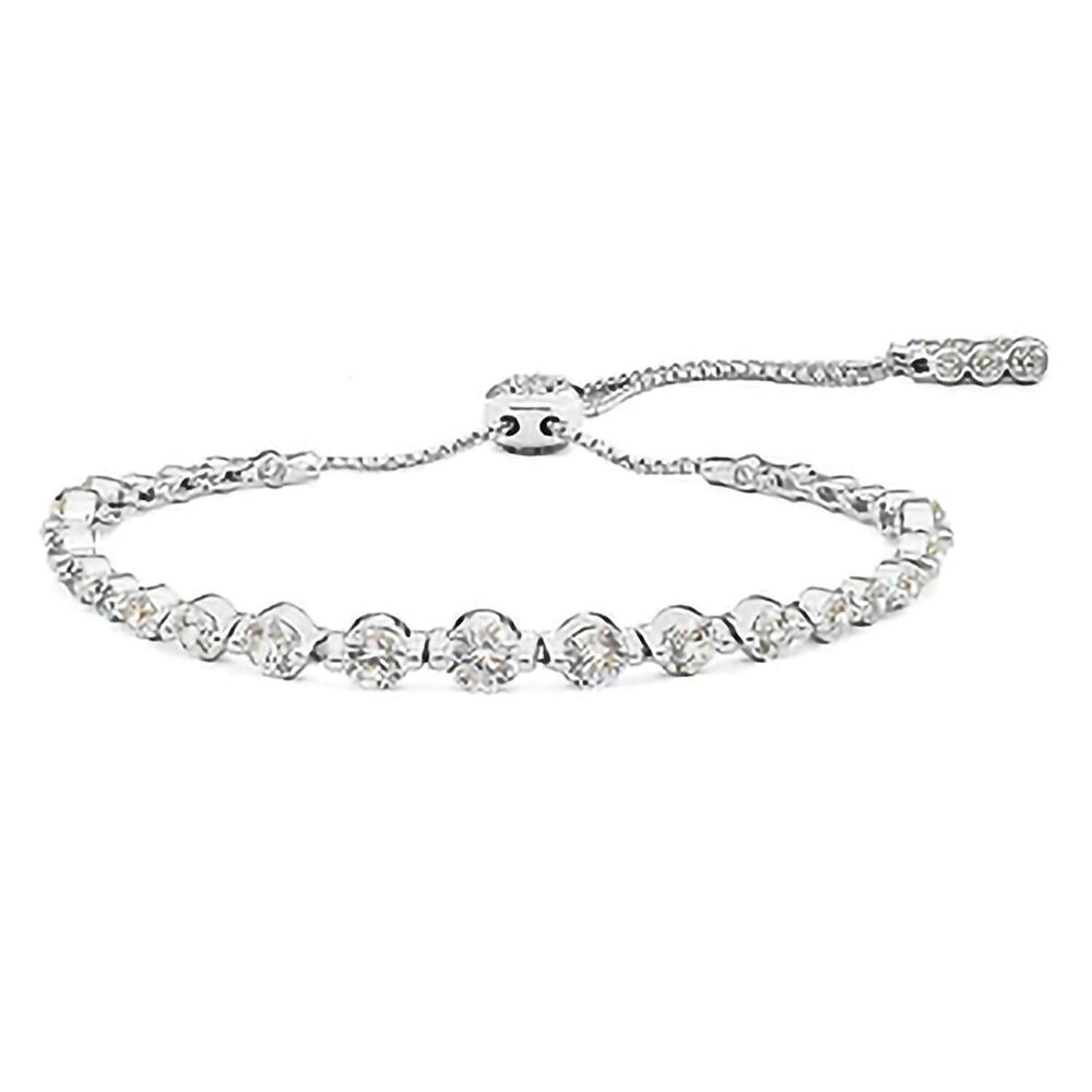 CARAT* London Grace White Gold Plated Cubic Zirconia Tennis Bracelet