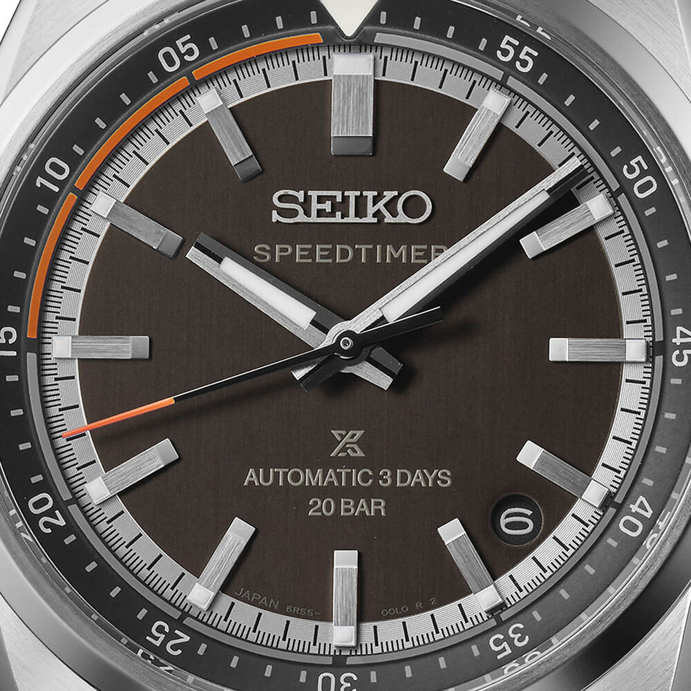 Seiko Speedtimer 6R ‘Compact Countdown’ Black-Grey Contrast 39.5mm Dial Steel Bracelet Watch