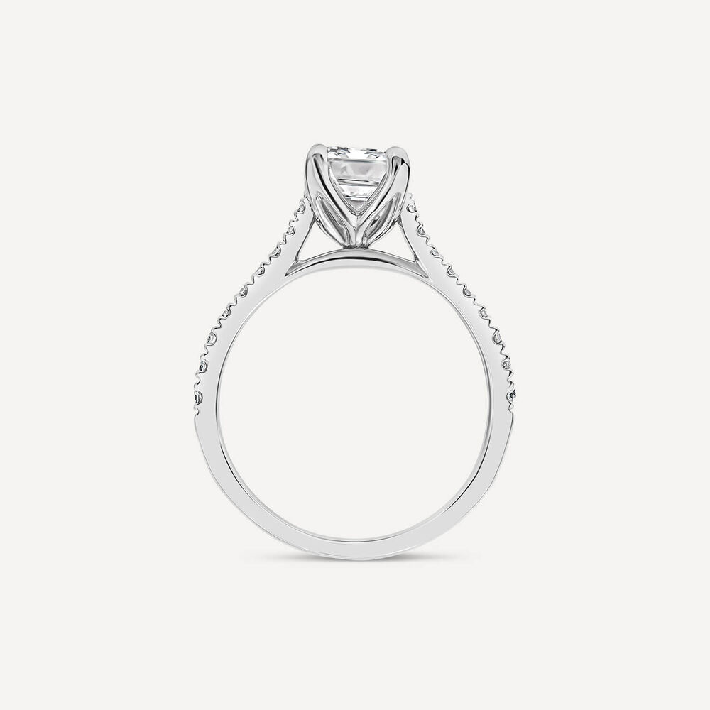 Born Platinum 1.90ct Lab Grown Emerald Cut & Diamond Sides Ring image number 3