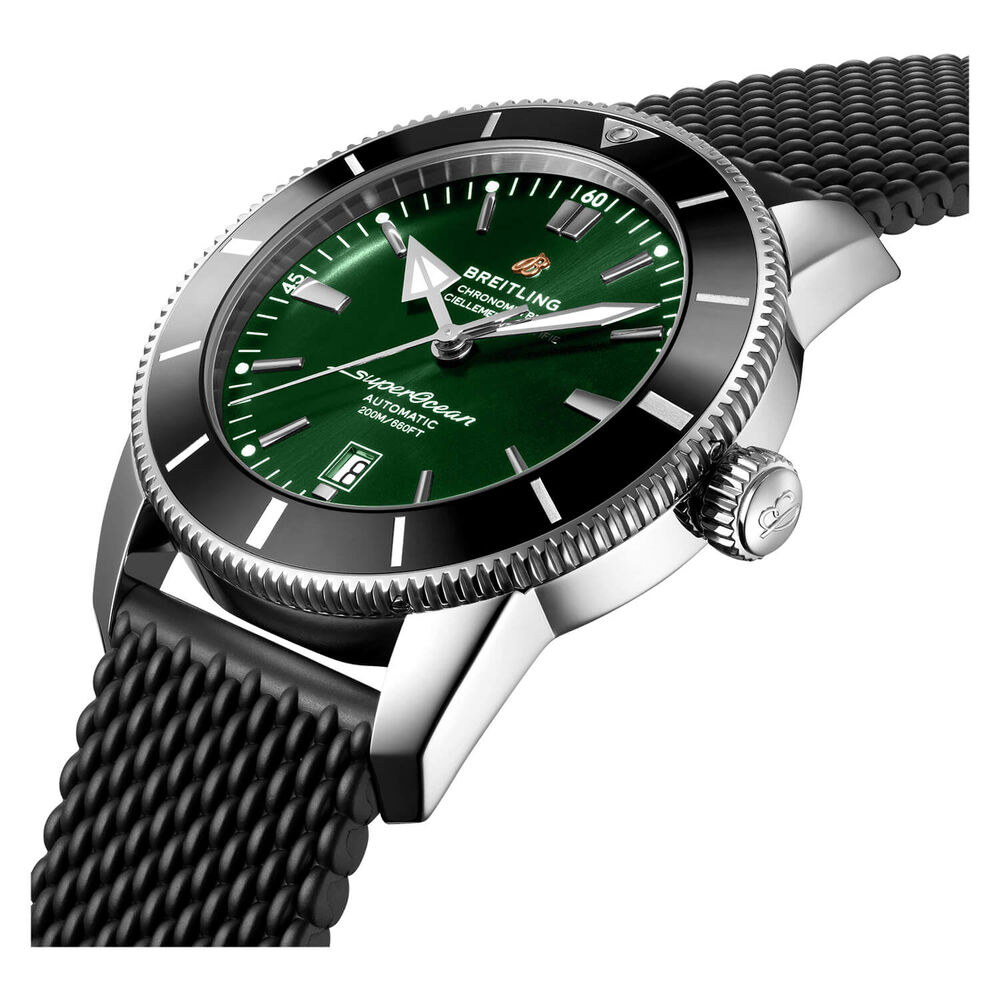 Breitling Superocean Heritage II 46mm Green Dial Black Rubber Strap Watch