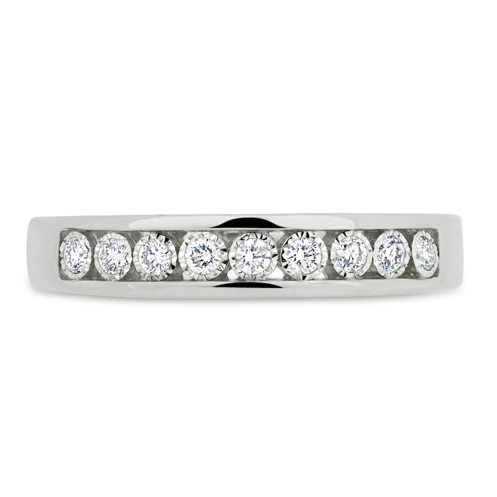 9ct White Gold 0.33ct Nine Stone Channel Ring image number 1