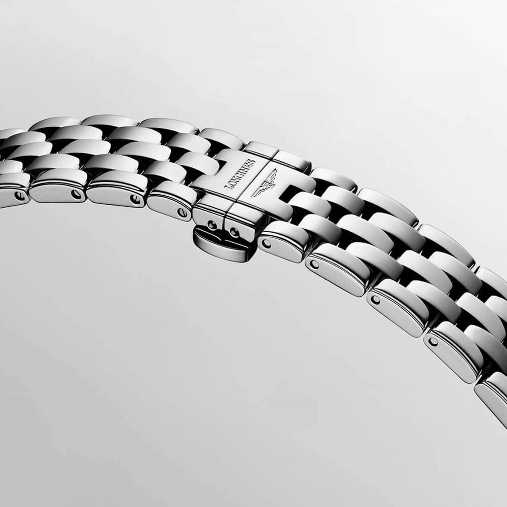 Longines Elegance Flagship Classic 30mm White Dial Diamond Dots Steel Bracelet Watch image number 5