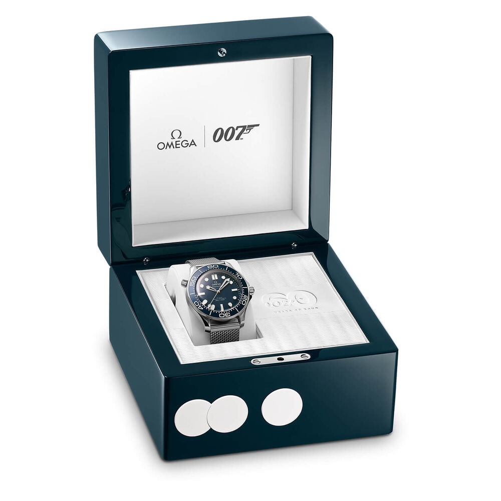OMEGA Seamaster 300M James Bond 42mm Blue Dial Bracelet Watch image number 2