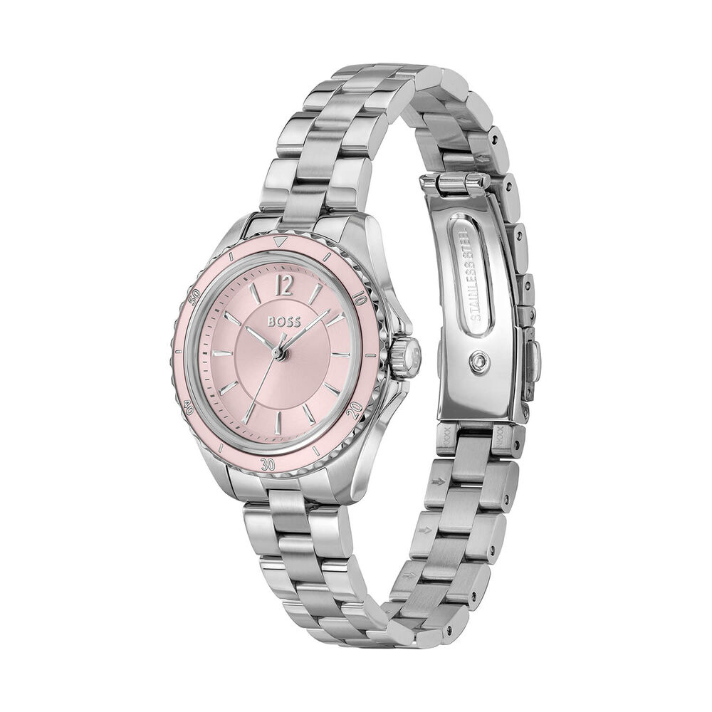 BOSS Sage Aqua 30mm Pink Dial Stainless Steel Bracelet Watch image number 2