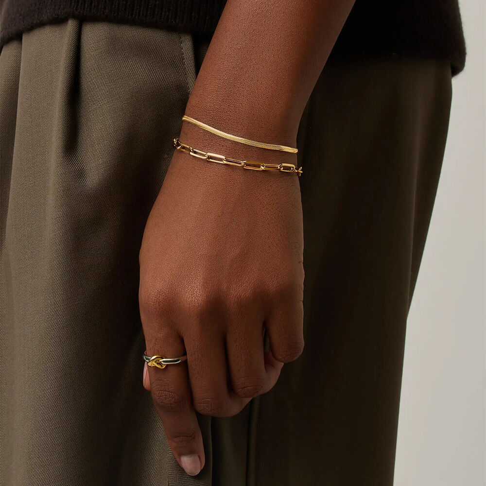 Missoma 18ct Gold Plated Steel Thin Snake Chain Bracelet