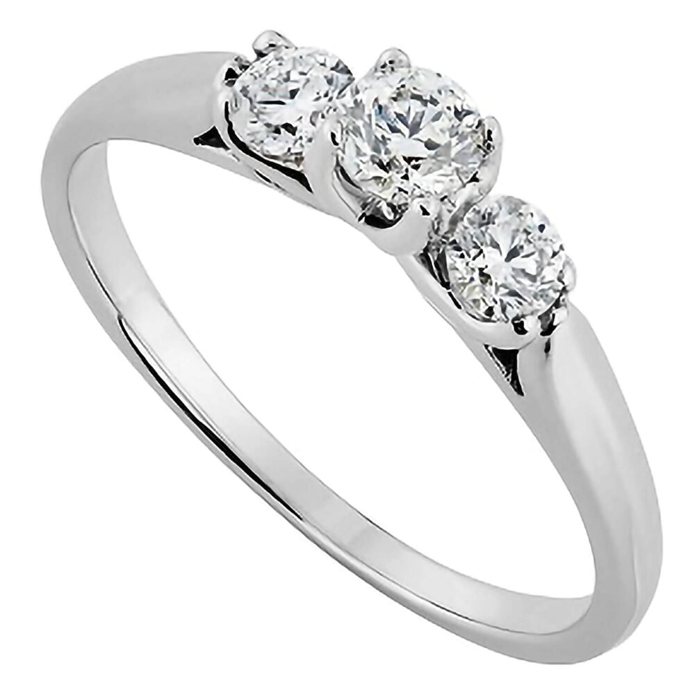 Platinum 0.50 carat diamond three stone ring
