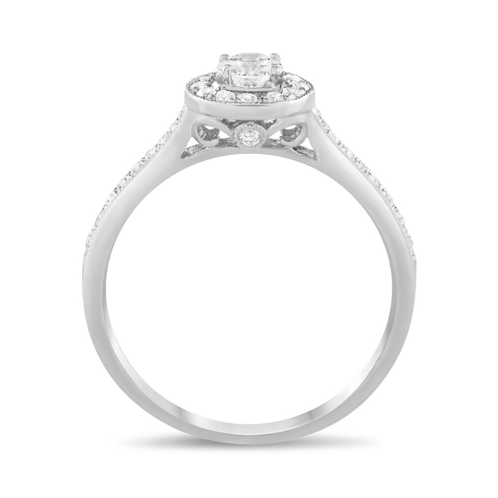 18ct White Gold 0.52 Carat Diamond Cluster Ring image number 1