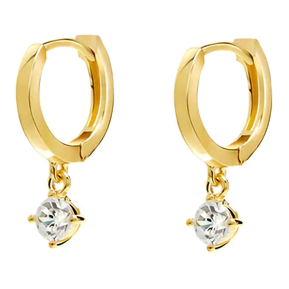 CARAT* London Tilda Yellow Gold Vermeil Cubic Zirconia Hoop Earrings image number 0
