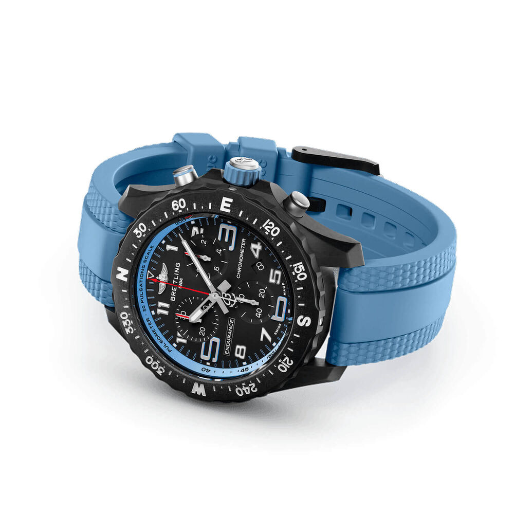Breitling Professional Endurance Pro 38mm Black Dial Blue Rubber Strap Watch image number 2