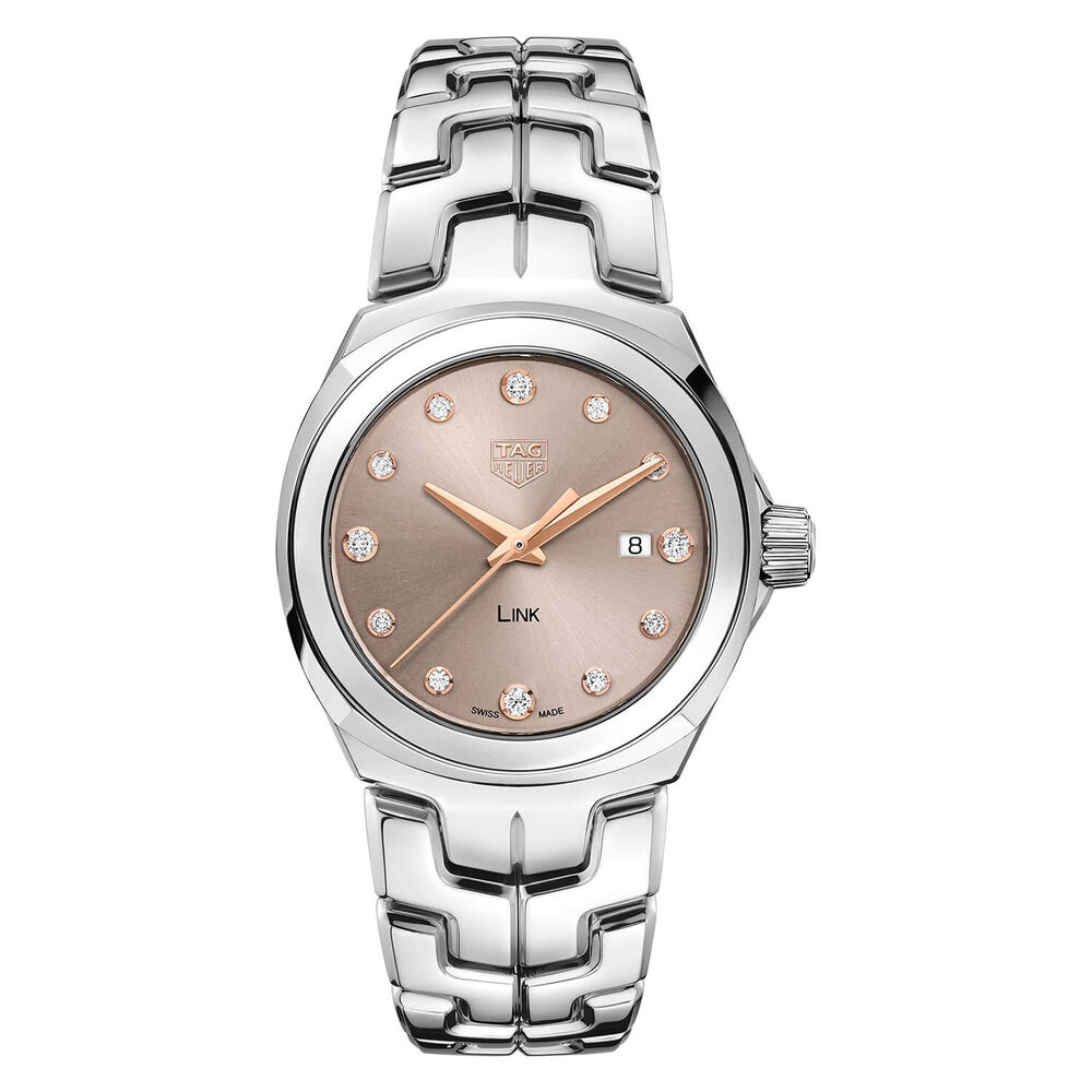 TAG Heuer Link Date 32mm Beige Dial Stainless Steel Bracelet Watch