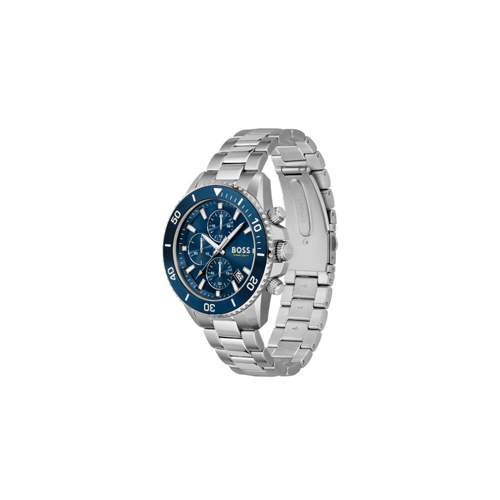 BOSS Admiral 46mm Blue Dial Chronograph Steel Case Bracelet Watch