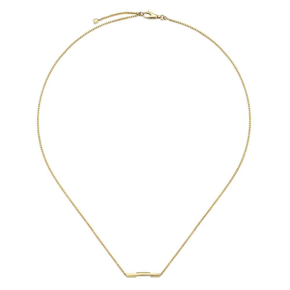 Gucci Link to Love 18ct Yellow Gold Bar Pendant Necklace