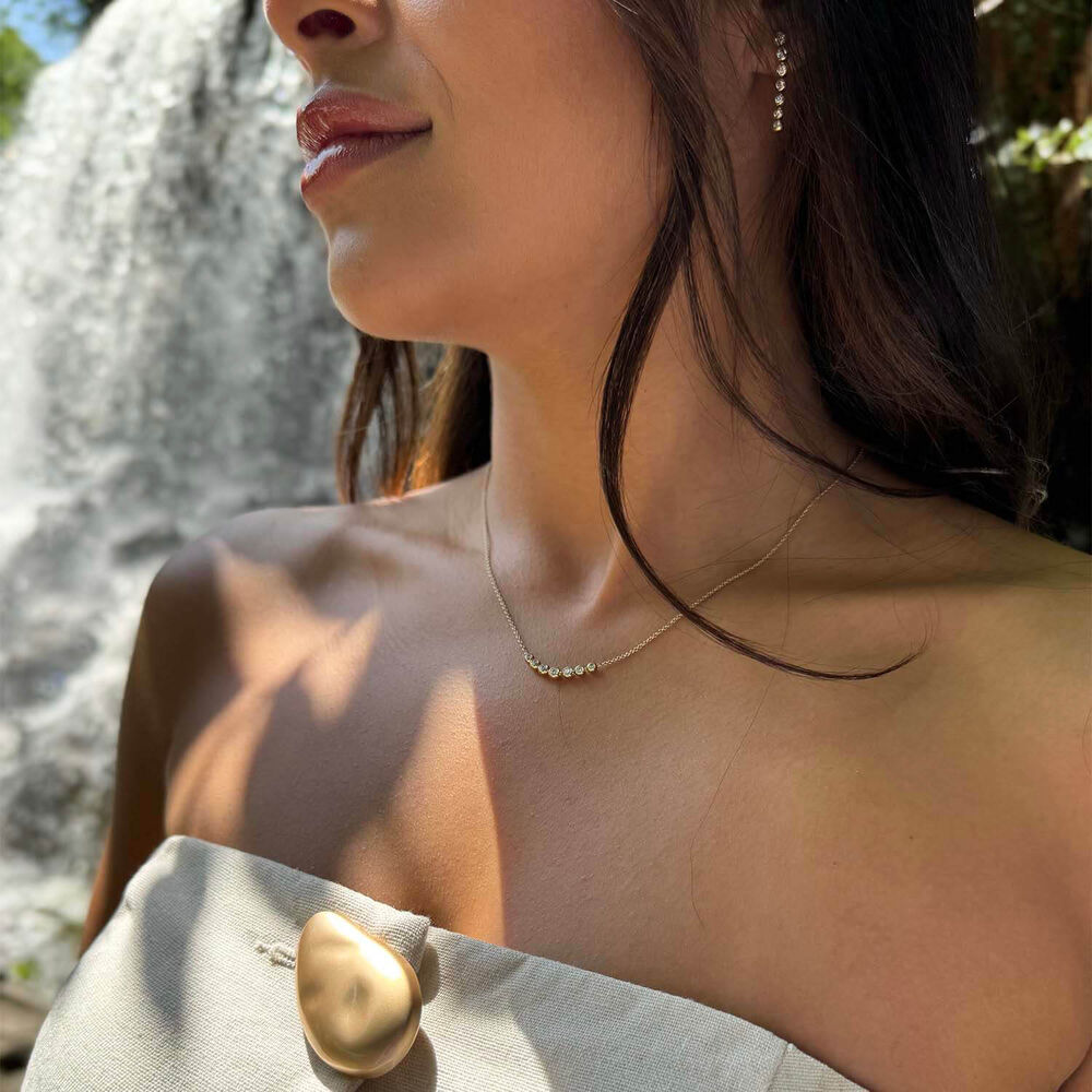 Born Granules 9ct Yellow Gold Lab Grown 0.50ct Diamond Round Drop Earrings image number 2