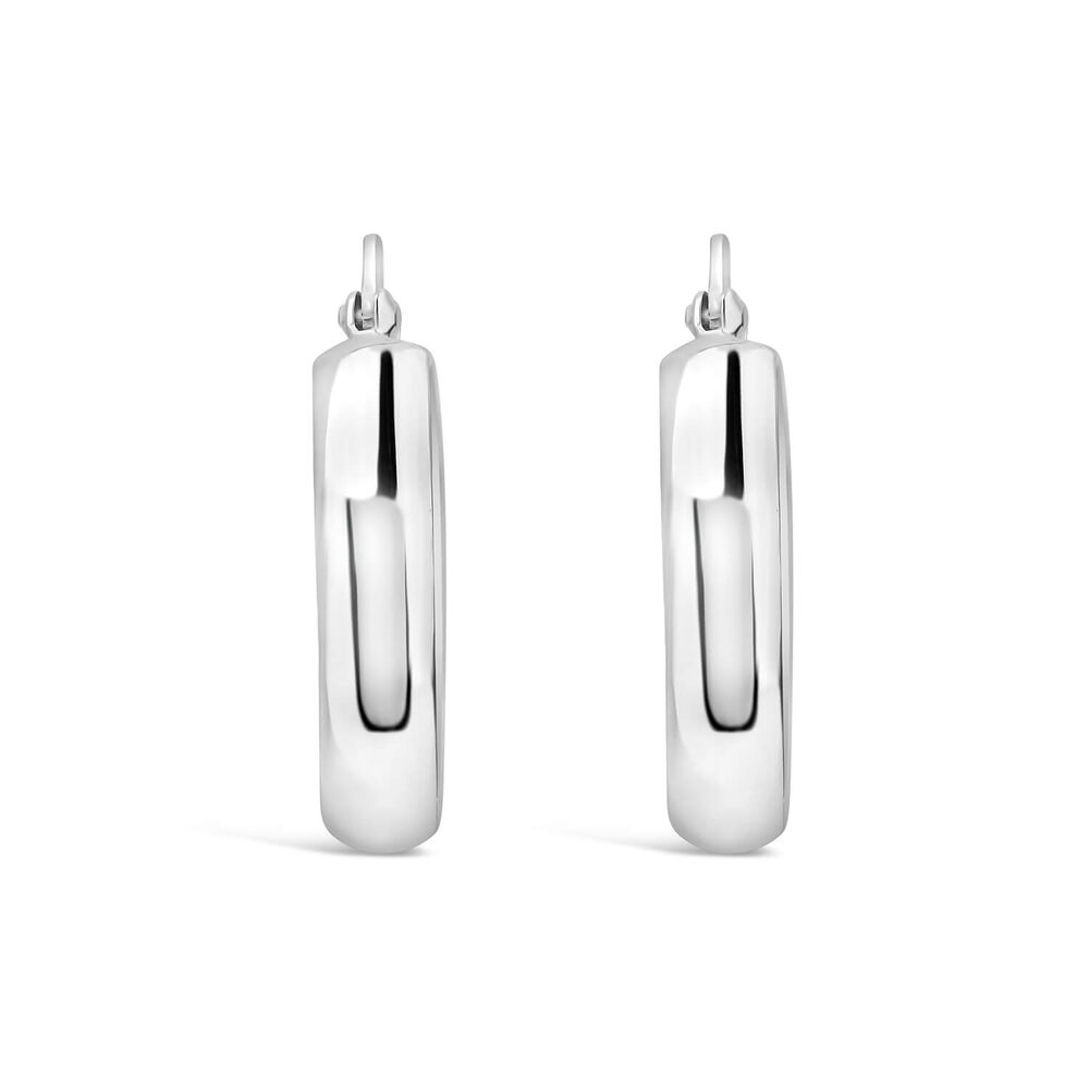 Sterling Silver Hinge Hoop Earrings image number 0
