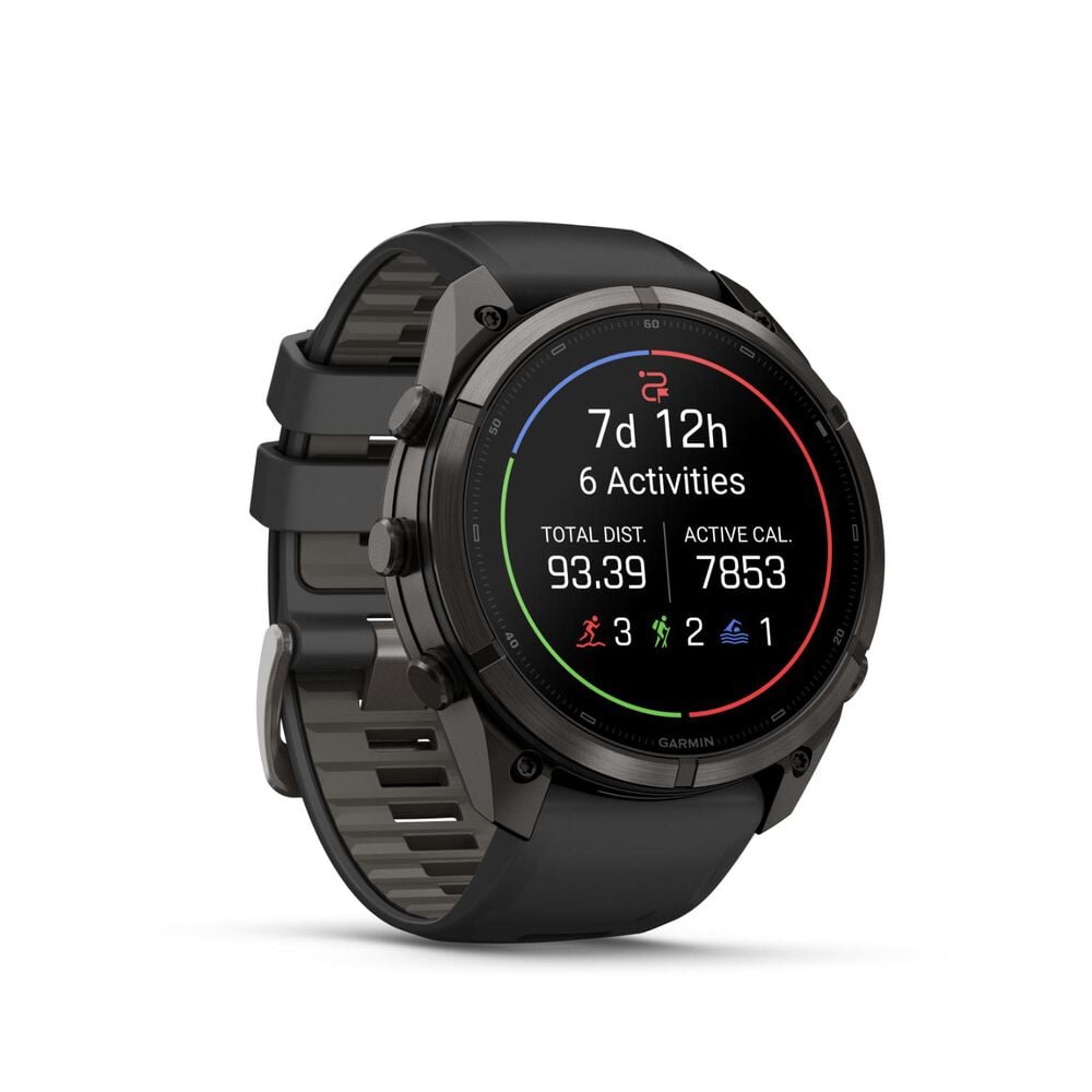 Garmin fenix 9 Pro 51mm Carbon Gray DLC Titanium Black/Pebble Grey Silicone Strap Watch