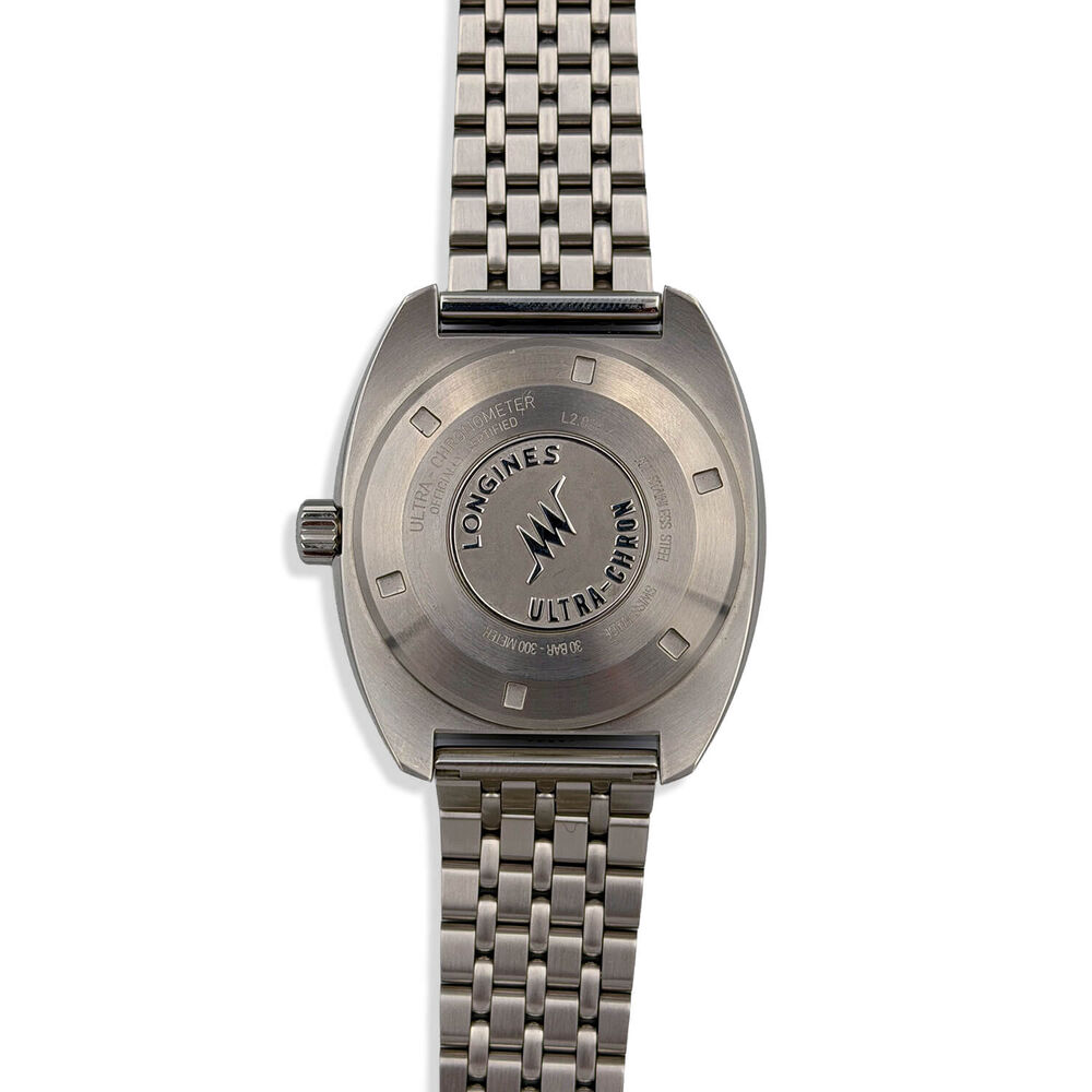 Pre-Owned Longines Heritage Ultra-Chron 43mm Black Dial Steel Bracelet Watch image number 3