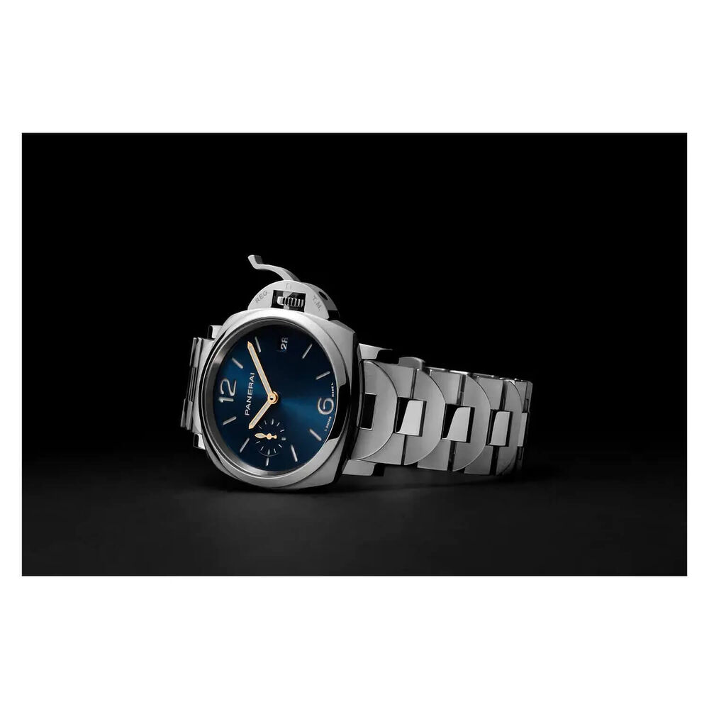 Panerai Luminor Due 38mm Blue Dial Silver Bracelet Watch image number 2