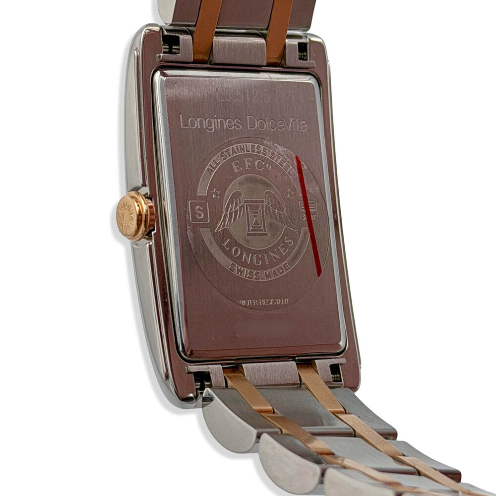 Pre-Owned Longines Elegance DolceVita 23.30x 37mm White Dial Rose Gold Detail Bracelet Watch