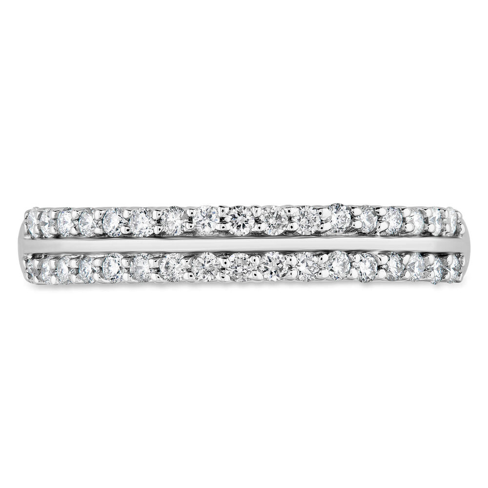 Platinum Diamond Double Row 0.25ct Wedding Ring image number 1